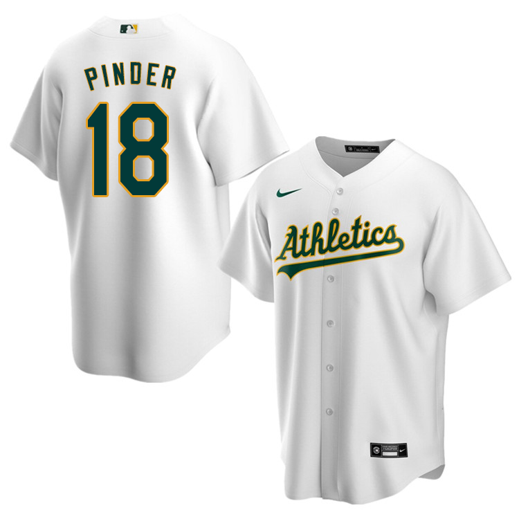 Nike Men #18 Chad Pinder Oakland Athletics Baseball Jerseys Sale-White